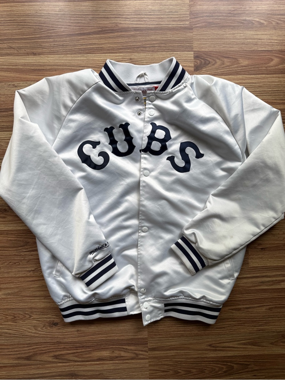 Mitchell & Ness White and Navy Cooperstown Collection Jacket